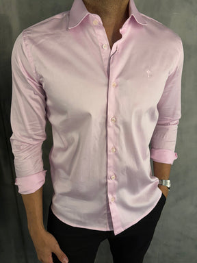 CAMISA ACETINADA STRETCH SLIM FIT M/L INDICCATTO ROSA CL