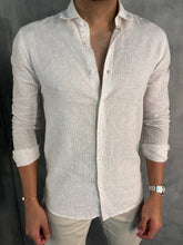 CAMISA LINHO FIO TINTO LISTRADO M/L PONTO H