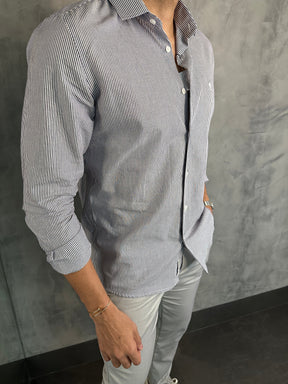 CAMISA LISTRADA CLÁSSICA INDICCATTO MARINHO