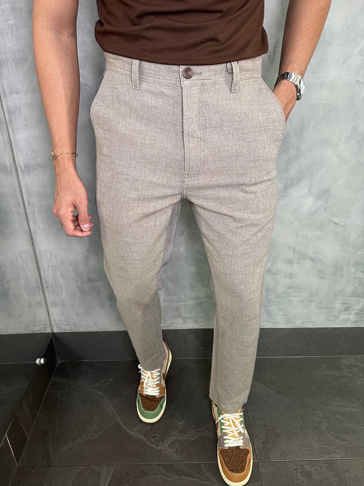 CALÇA CROPPED CHINO DLZ ARGILA