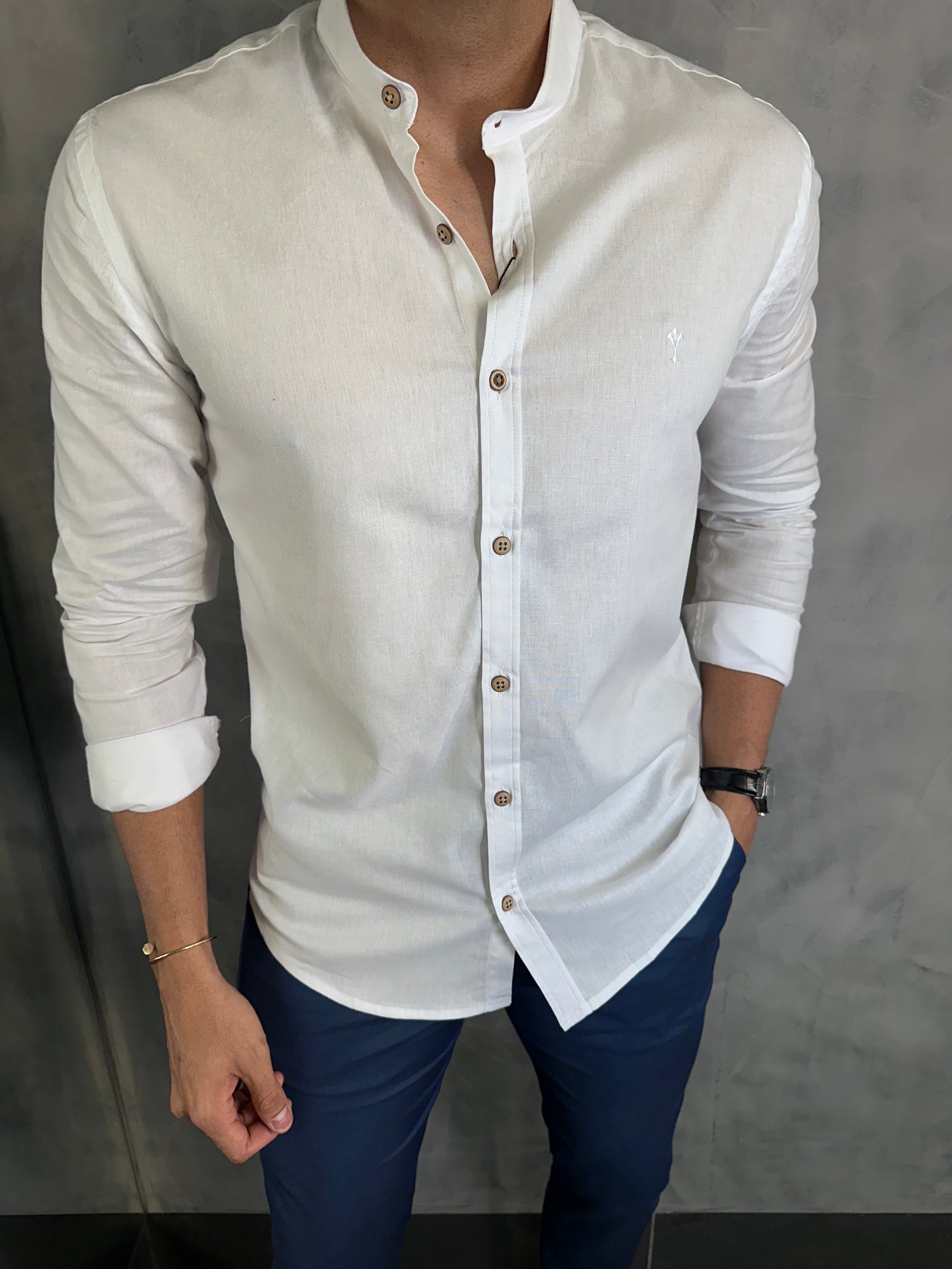 CAMISA GOLA PADRE M/L INDICCATTO BRANCO