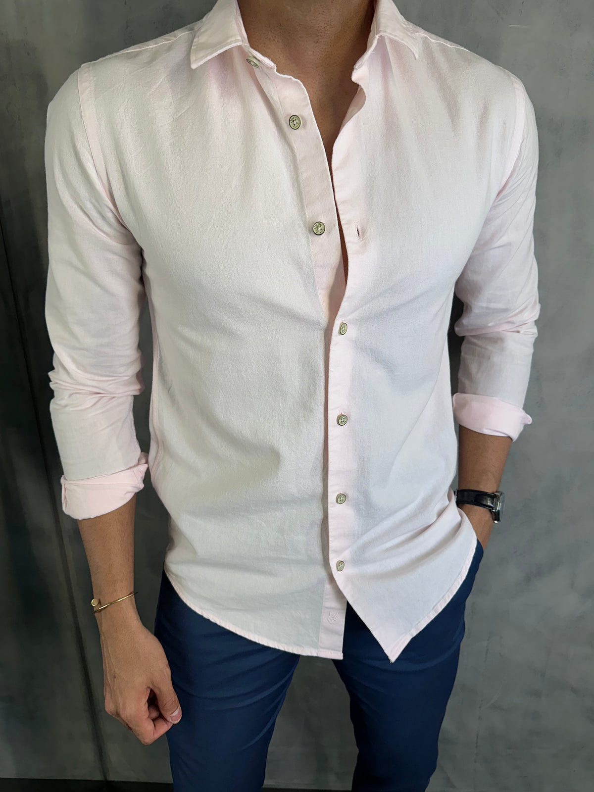 CAMISA M/L OXFORD SIMPLES RESERVA ROSA
