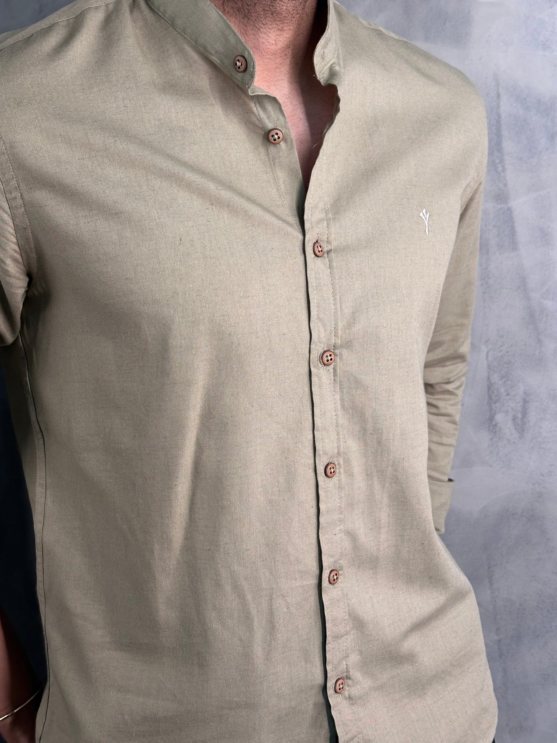 CAMISA GOLA PADRE M/L INDICCATTO VERDE SALVIA