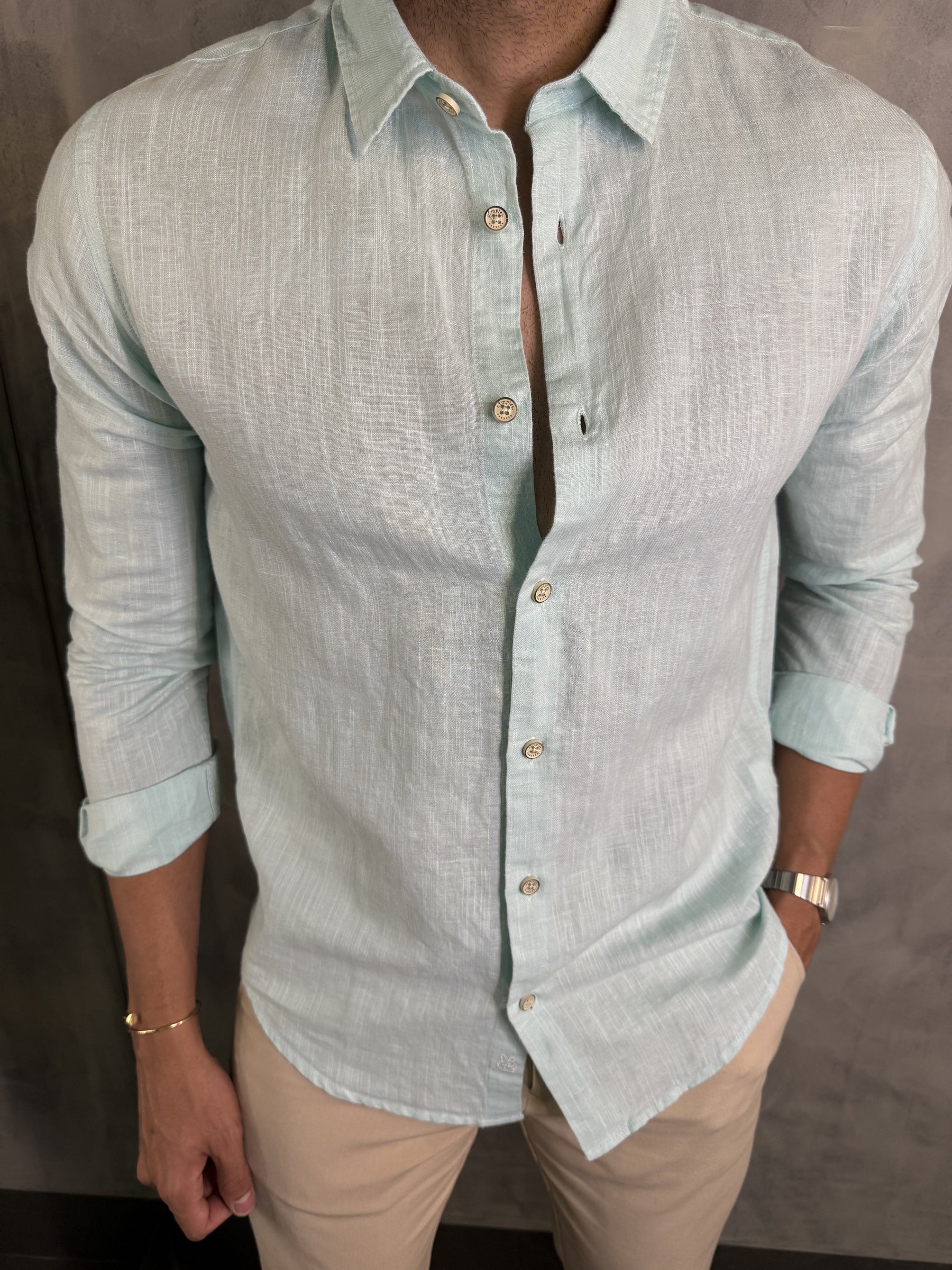 CAMISA M/L LINHO SIMPLES RESERVA ACQUA